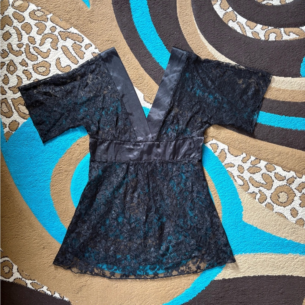 Vanity Black Lace Overlay Top
